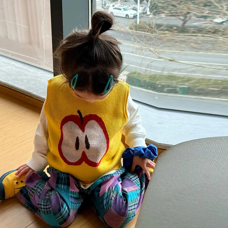 壹妈童装韩版女童时髦洋气套装2025秋装新款儿童黄色马甲牛仔裤