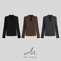 【THE AIMAO】“妙简于型”绵羊毛真丝混纺柔软亲肤显瘦上衣XYX82785