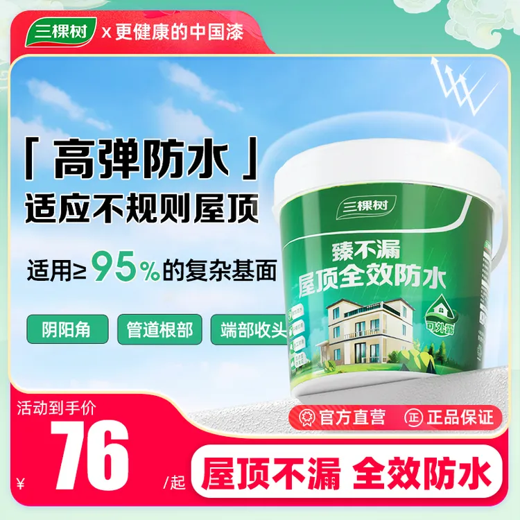 SKSHU/三棵树臻不漏屋顶全效防水涂料强力抗渗耐候抗污多基面适用