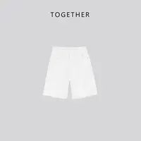 【Together】夏季无弹净版百搭高腰牛仔五分裤Q5019