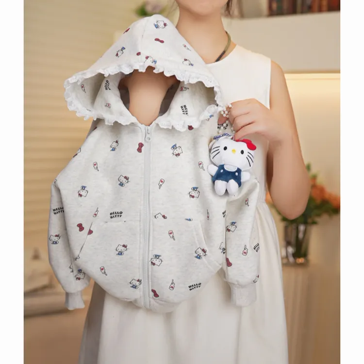 秋季新款儿童外套针织上衣洋气中大童卫衣外套运动