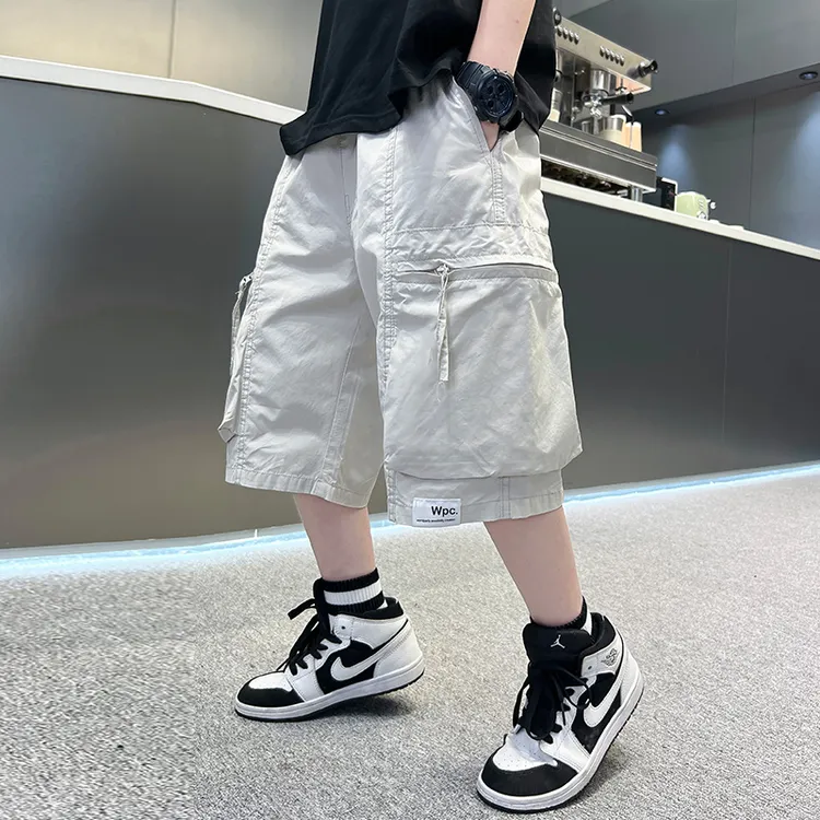 男童裤子夏款夏装休闲裤男中大童短裤中裤夏季运动儿童工装裤透气