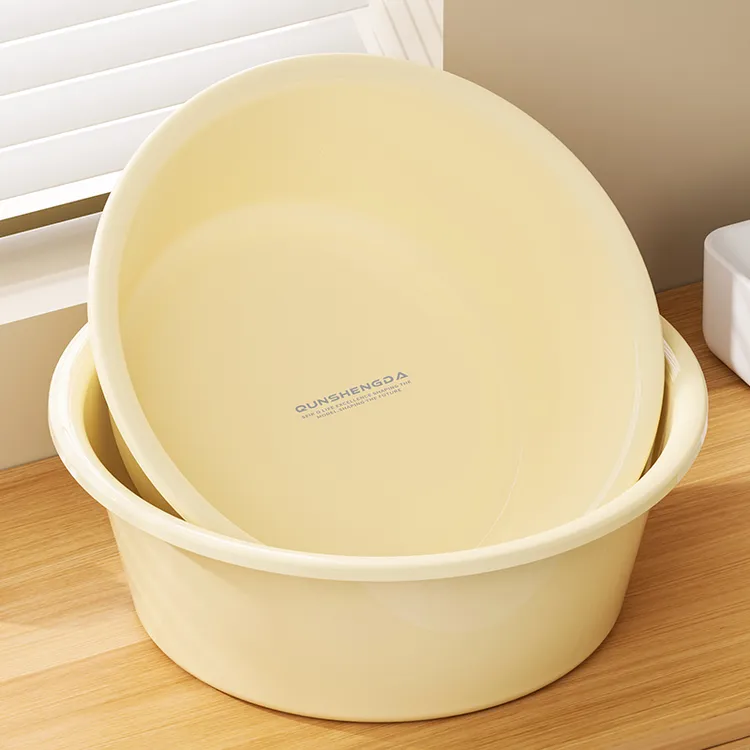 超大奶油风洗脸盆特厚防摔家用学生宿舍塑料盆洗衣盆洗脚盆洗菜盆