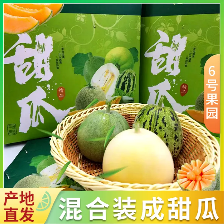【顺丰包邮】产地直发山东头茬甜瓜脆甜多汁新鲜采摘三色混合装甜瓜