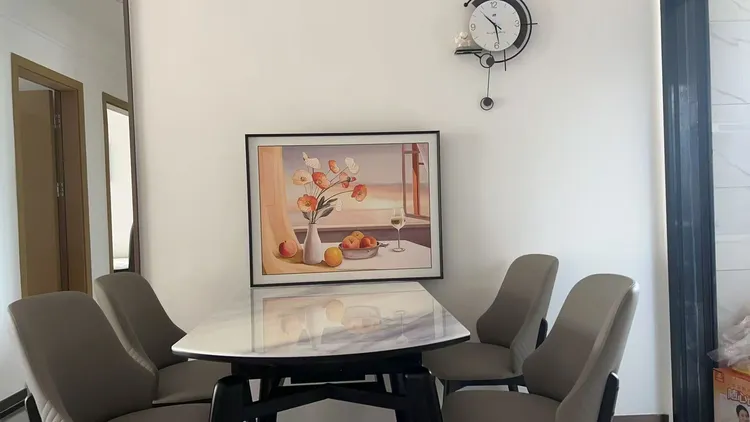 现代简约轻奢奶油风餐厅卧室装饰画珠光砂精雕肌理画高级感肌理画