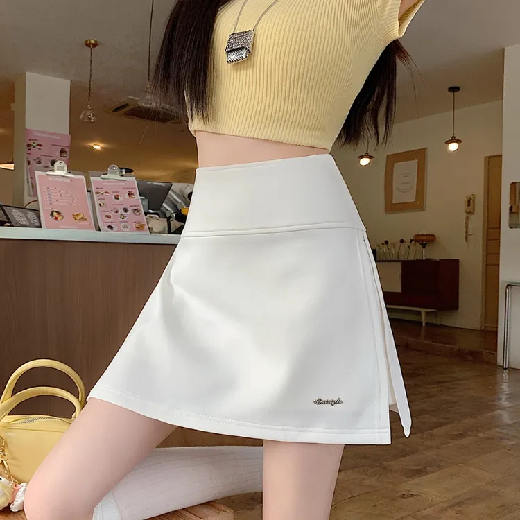TJ028大码微胖mm夏季时尚短裙高腰遮肚子半身裙显瘦裙裤百搭A字裙