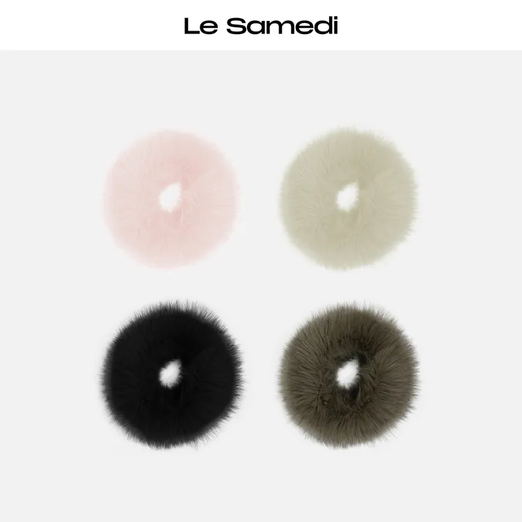 Le Samedi马油叶儿【团团绒朵】蓬松狐狸毛造型感弹力编织围脖