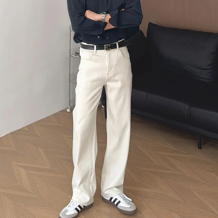 朱渣渣cleanfit显高显瘦四面弹牛仔裤男直筒窄版修身百搭休闲长裤
