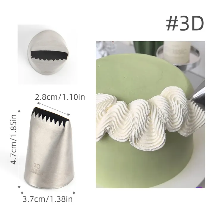 3D 加大号单排花篮锯齿编织裱花嘴 304不锈钢 蛋糕烘焙DIY工具