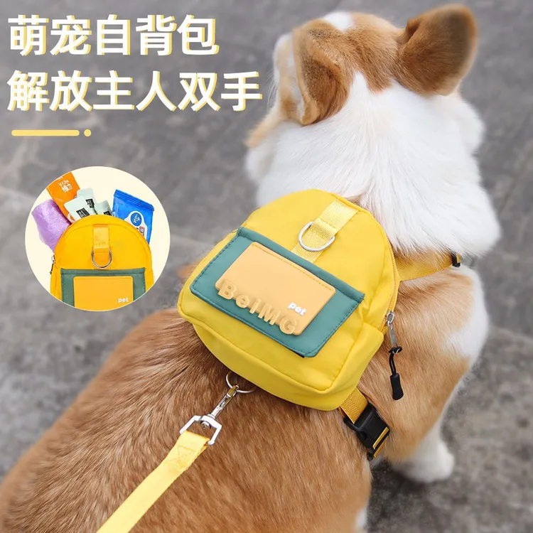 自背包狗狗牵引绳宠物胸背带防挣脱适合小型犬外出遛狗