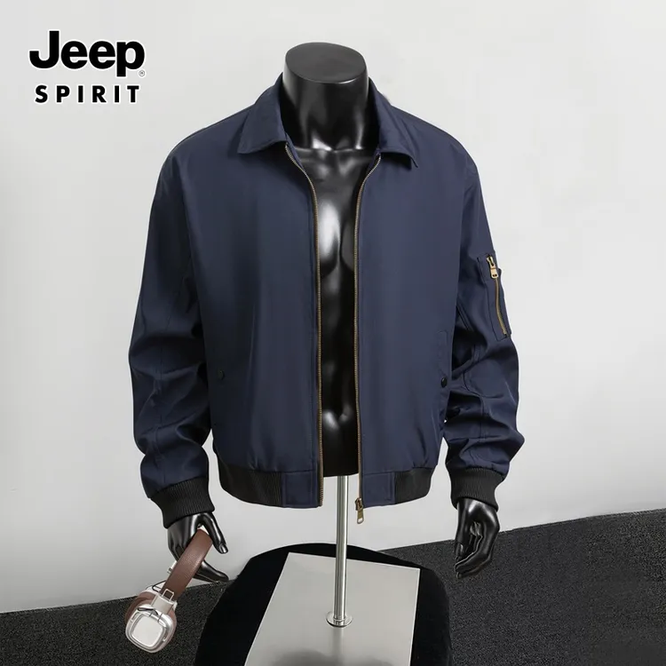 Jeep吉普cleanfit短款翻领外套男春秋美式潮牌廓形ma1飞行员夹克