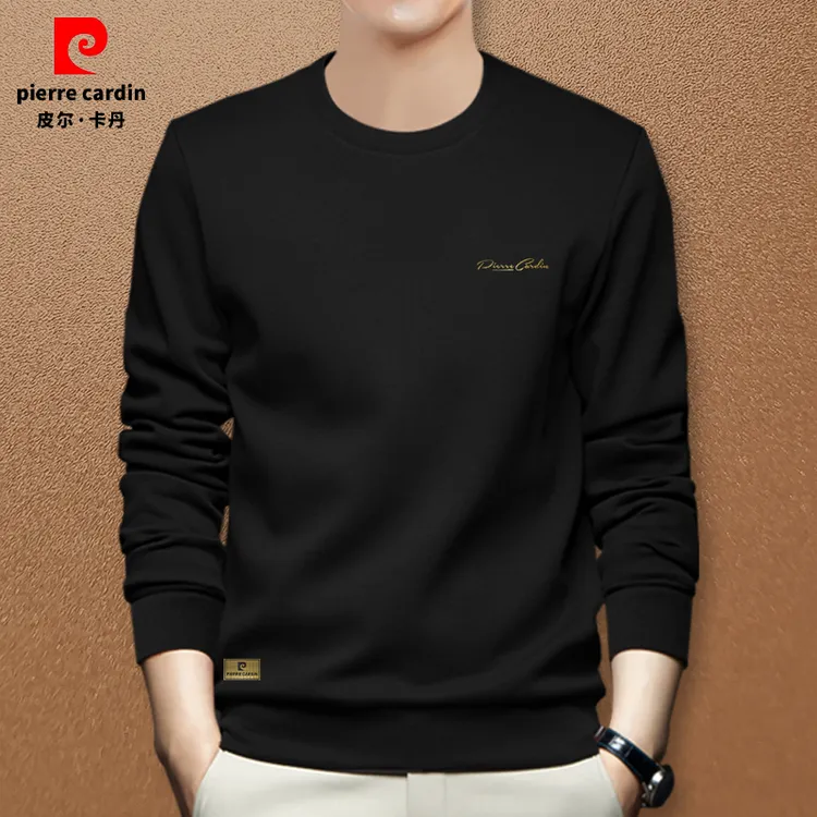 皮尔卡丹2025秋冬季新品男士圆领休闲卫衣简约优惠时尚百搭男卫衣