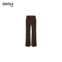 QIAOLA/乔拉【喇叭裤】秋冬灯芯绒松紧腰休闲减龄喇叭长裤
