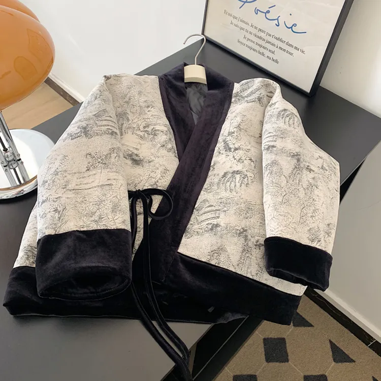 冬季服饰新中式国风洋气时髦系带棉服设计感独特复古小众保暖棉袄