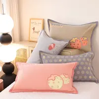 按扣高档纯棉纱布枕套一对装家用单人枕芯内胆套纯棉枕头套防滑