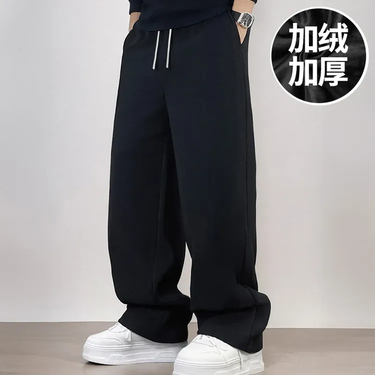 200-300斤卫裤男加肥加大码宽松薄款运动裤直筒阔腿裤长裤春夏季