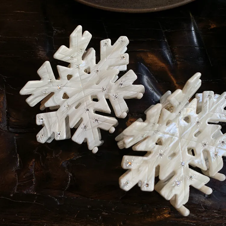 2025新款点钻雪花抓夹女高级感洋气时尚复古气质发量少盘发鲨鱼夹