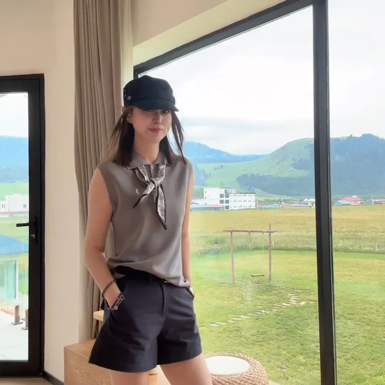 【POLO领丝巾上衣】RQMY56231夏季新品高级知性职场日常气质风