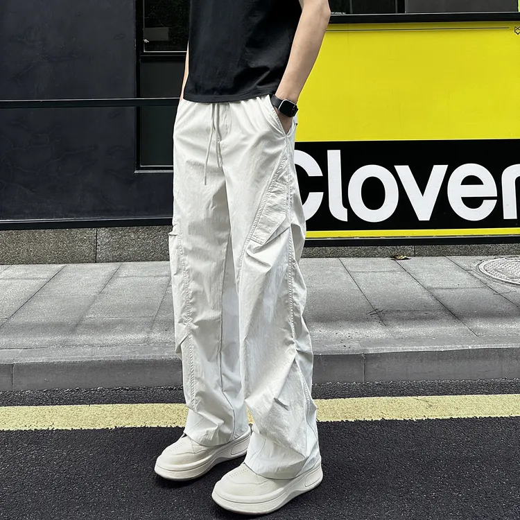 QUALCOMM美式户外工装长款中性风直筒裤秋季百搭褶皱感宽松休闲裤