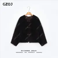 老琴私服【布朗尼】琥珀流光风100羊毛时尚极简圆领外套女新款 6123