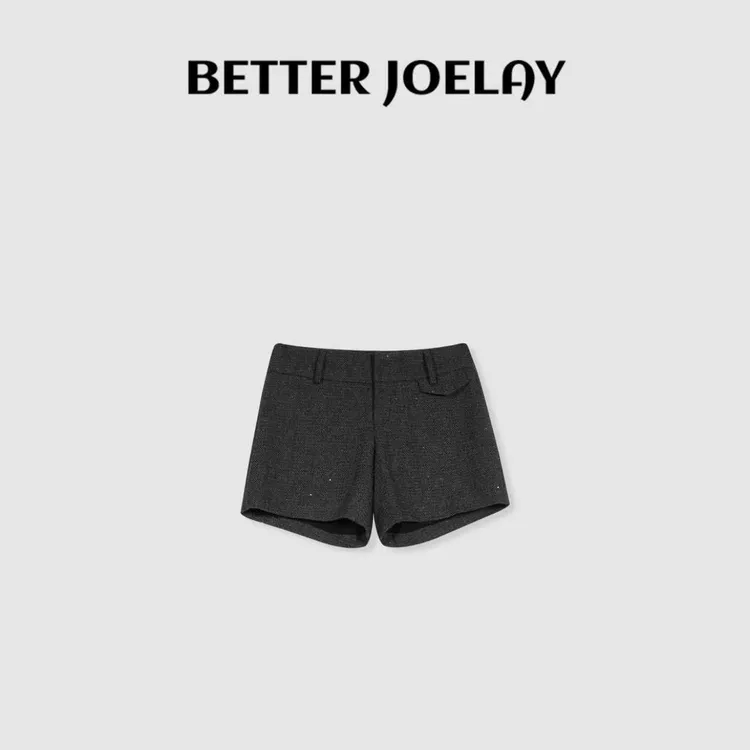 BETTER JOELAY-【明眸擅睐】羊毛高端短裤休闲宽松时尚简约风WL1289
