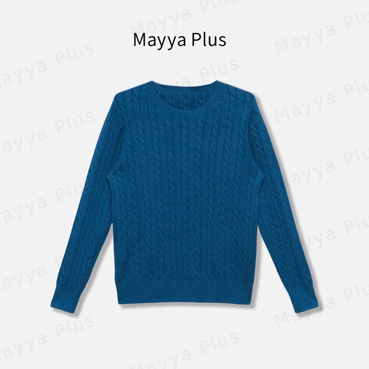【麻花柔织】Mayya Plus麦芽定制圆领纯色针织打底衫上衣女32546926