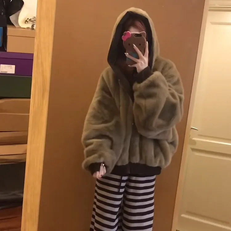 美拉德双面穿棉服女2025冬季新款加绒棉衣棉袄座山雕派克服厚外套