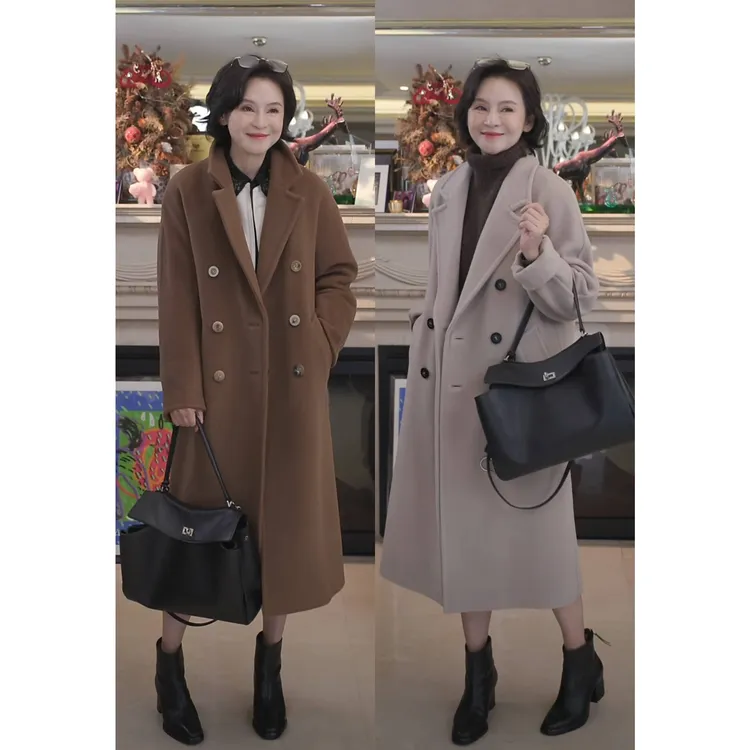 我是摩羯 粉黛大衣 双股95支羊毛羊绒时尚秋冬外套