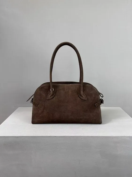 高丝光磨砂牛皮托特包复古法式hobo腋下包贝壳包大容量通勤单肩包