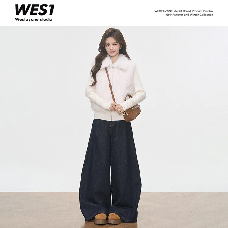 10.7新品 WESTAYONE毛毛针织棉衣棉服外套女士2025新款+短裙+原牛