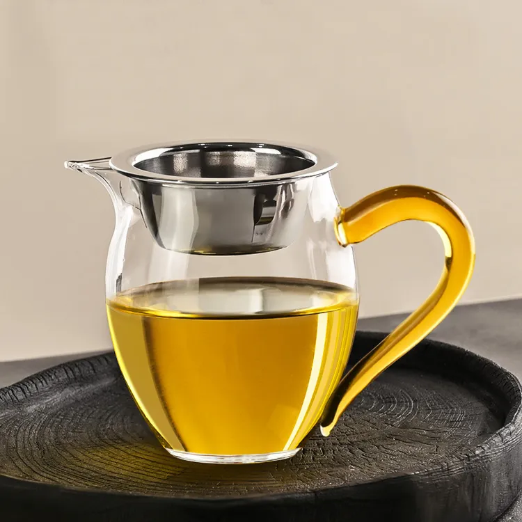 家用大容量企鹅玲珑公道杯耐热玻璃功夫茶具配件茶海分茶器茶漏