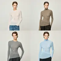 开间黑标/意大利L*P&康赛妮精纺羊绒18针无缝挑洞双领针织打底