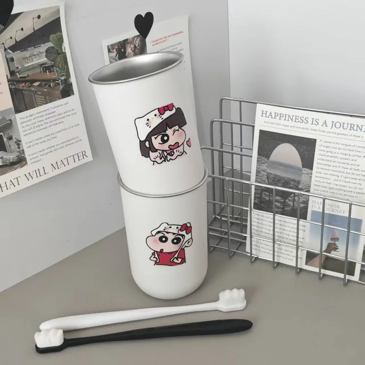 304不锈钢高颜值可爱洗漱ins家用卡通简约刷牙牙牙刷刷牙杯