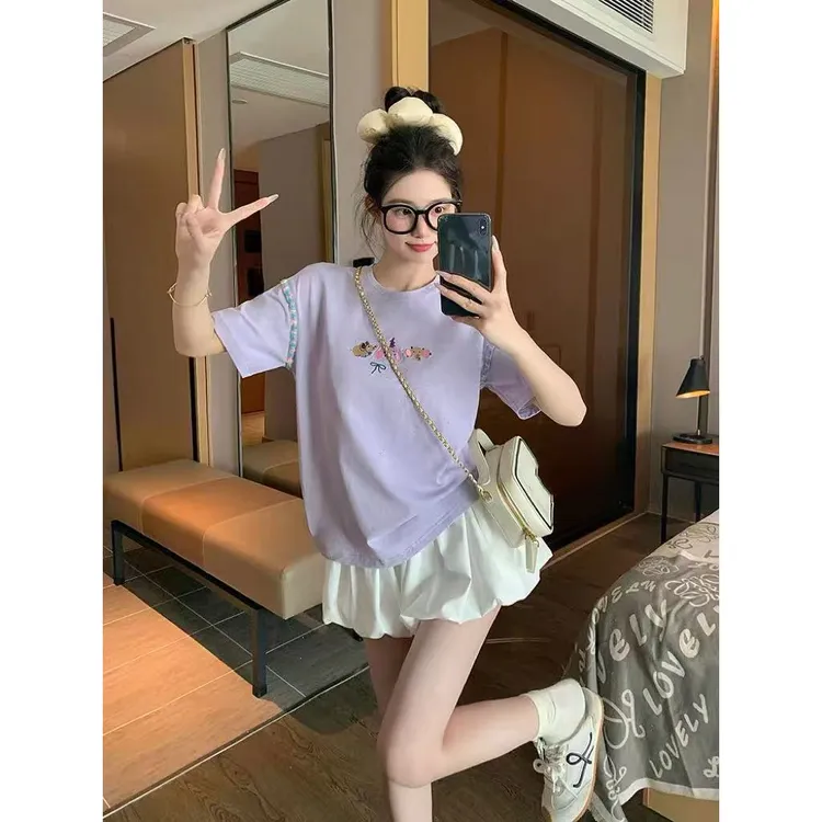 【小巧定制】XQ2471夏季新款显瘦百搭绣花上衣