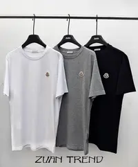 未使用 MONCLER 蒙口 经典Logo刺绣纯色圆领短袖T恤