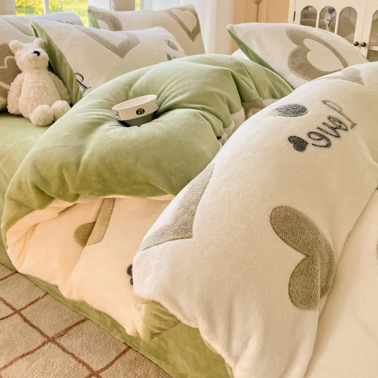 南极人冬季牛奶珊瑚绒被套单件150×200×230可爱单人学生宿舍被套