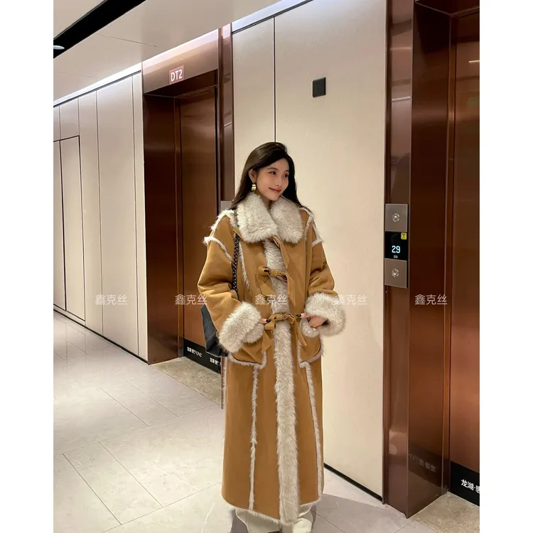 【鑫鑫专属】冬季长袖厚款气质女长款落肩袖休闲   2883