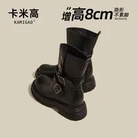 卡米高8cm内增高短筒女靴秋冬复古金属扣英伦风马丁靴KM-L797-3-z