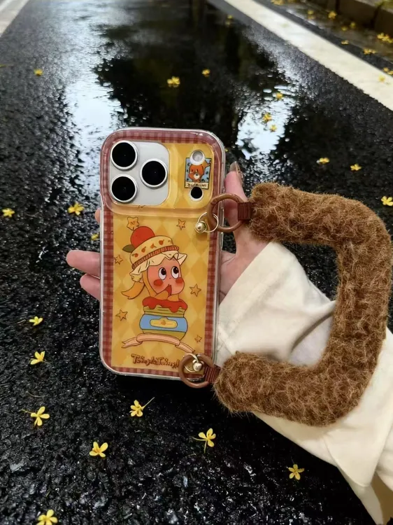 趣味黄菱格蜜罐星星人手柄适用iPhone17pro手机壳苹果16pro新款15