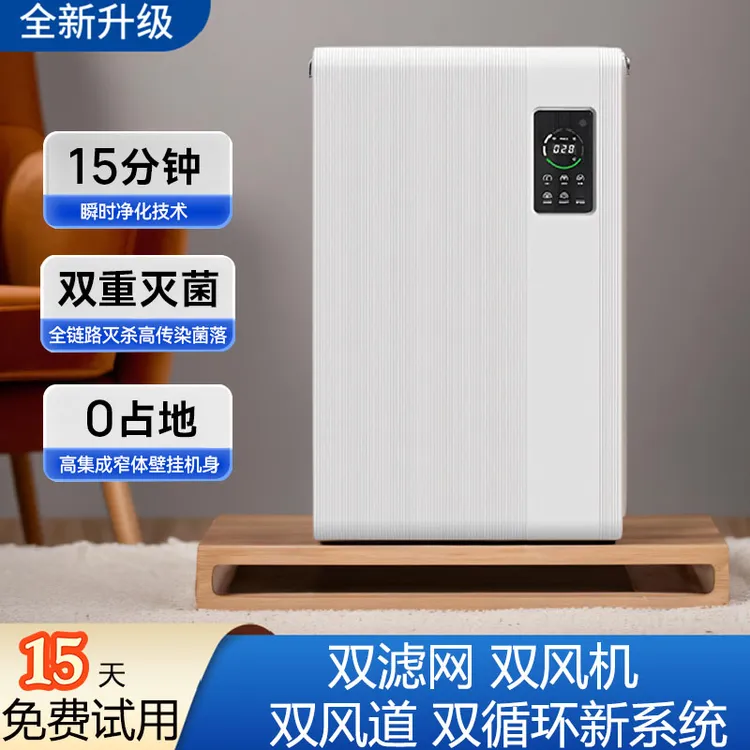 壁挂式空气净化器家用新风机紫外线消毒机办公室除甲醛烟味净化