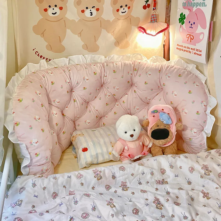 宿舍床上软包靠垫奶油风卧室无床头防撞好物大学生女生护腰靠背垫