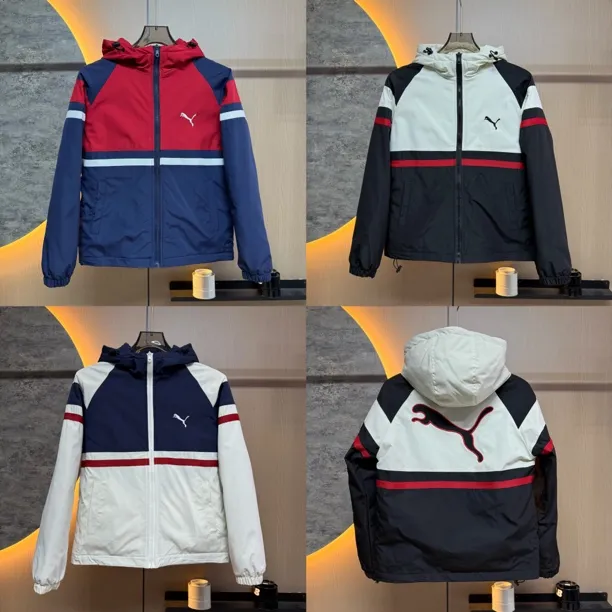 秋冬连帽长袖刺绣拼接时尚百搭款薄棉加棉上衣A968