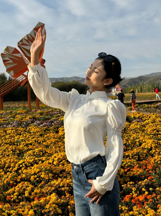 【蒙安娜】D049- 民族风醋酸衬衫 民族风原创设计