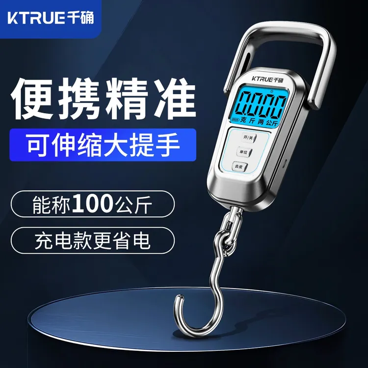 千确便携式手提电子秤精准家用小型弹簧称重器高精度克称随身携带