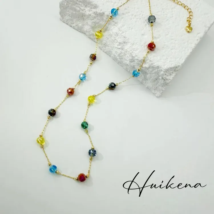 HUIKENA【彩虹糖】轻奢小众个性气质时尚百搭项链NA079