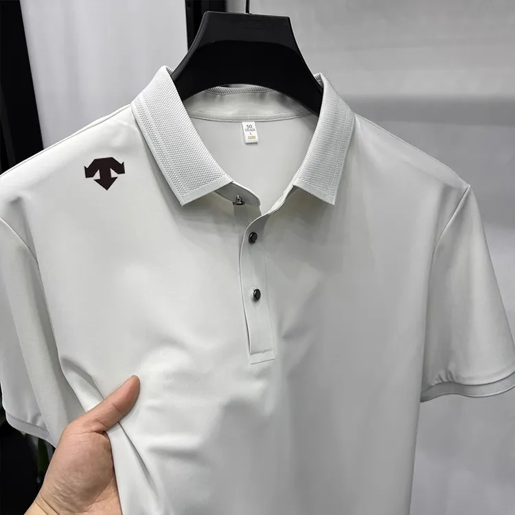 专柜同款迪桑家短袖Polo衫翻领男士T恤商务休闲短袖透气修身速干