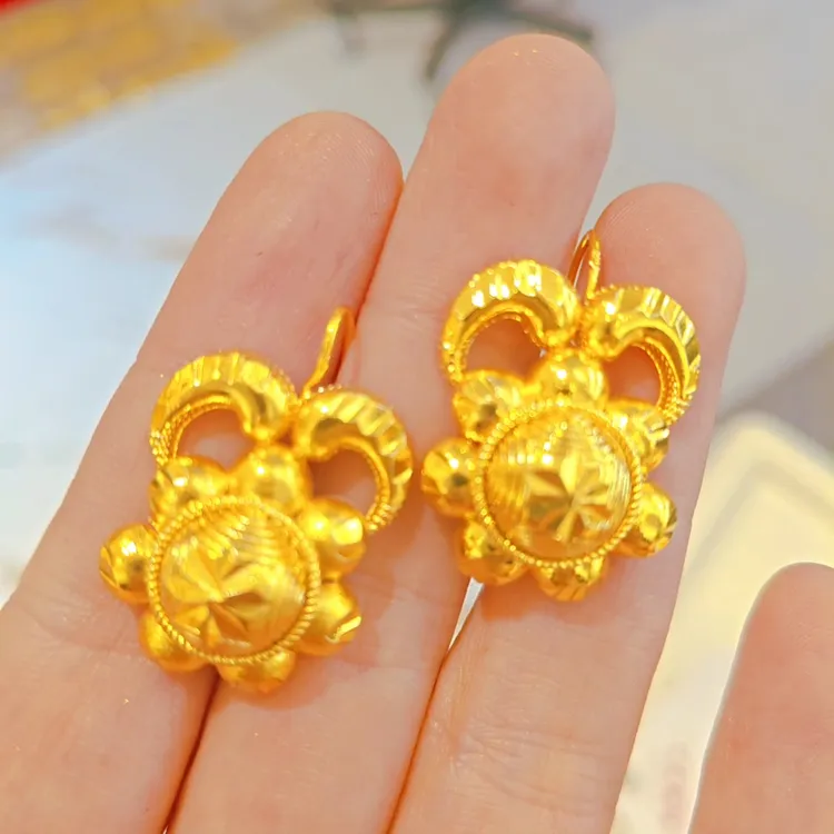 铜合金耳饰 铜合金耳饰 时尚民族风欧美风绿色女款百搭精美耳环