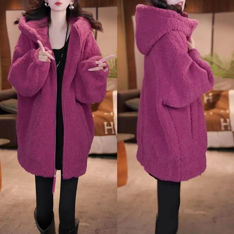 新款时尚高级感加厚百搭短外套2025冬季保暖洋气宽松显瘦连帽上衣