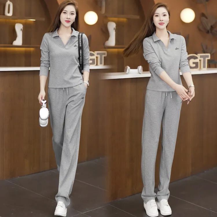 休闲风运动早秋季套装女2025新款时尚气质减龄显瘦长袖裤子两件套
