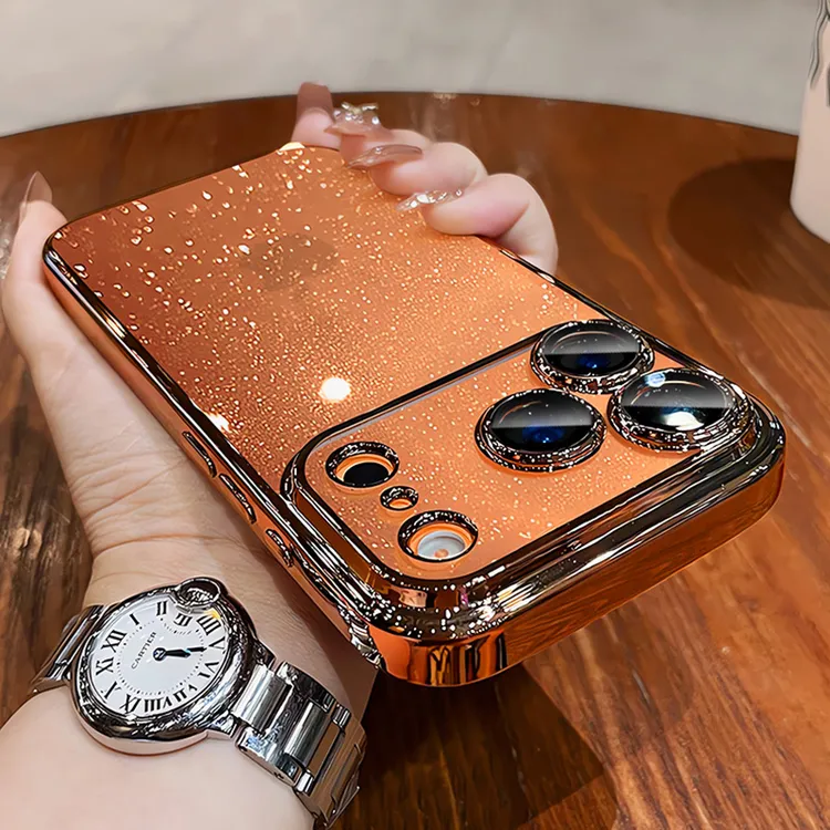 适用苹果17promax手机壳新款iphone16pro小清新15创意星河闪粉14